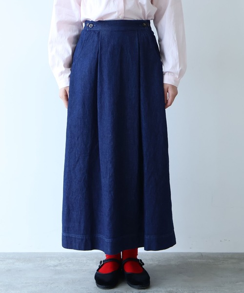 bulle de savon（ビュルデサボン）の「△8oz ムラ糸デニム スカート（スカート・レディース・ネイビー・FREE）」の17枚目の写真