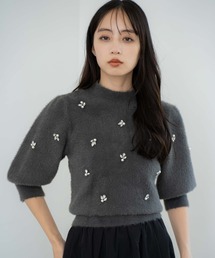 NOELA | 【販路限定カラーあり】シャギービジューニット(ニット/セーター)