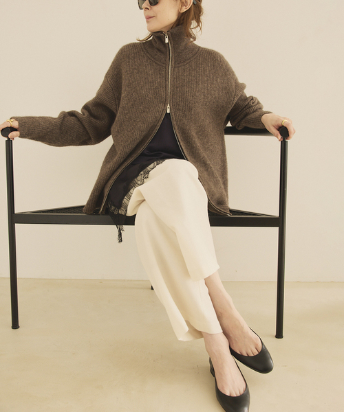 プロフ確認YU♡RI ★SALE★【極美品】イエナ ジャケットカーディガン IENA（イエナ）の「《追加》ダブルフェイスニットカーディガン