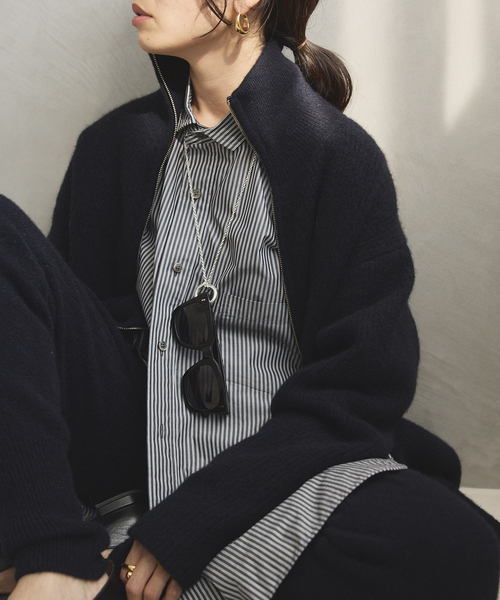 未使用級✨️24AW ヴェルメイユパーイエナ リブ ウールカーディガン グレー 未使用級✨️24AW ヴェルメイユパーイエナ リブ ウールカーディガン