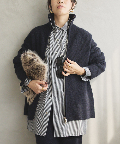 未使用級✨️24AW ヴェルメイユパーイエナ リブ ウールカーディガン グレー 未使用級✨️24AW ヴェルメイユパーイエナ リブ ウールカーディガン