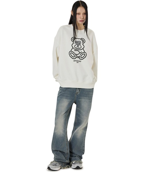 OY(オーワイ)の「『OY/オーワイ』TAPE DOLLY CREWNECK/テープオードリー クルーネック(スウェット・レディース・ホワイト/ブラック・L/M)」の10枚目の写真
