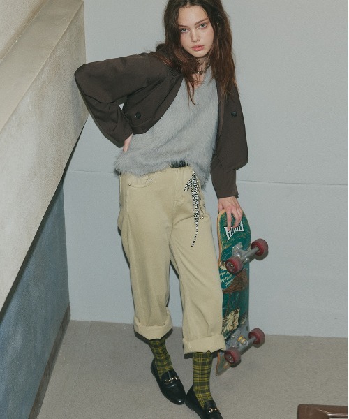 ad thie(アドティエ)の「ツイル ストレートパンツ(チノパンツ・レディース・ベージュ/ダークブラウン・MEDIUM/LARGE)」の21枚目の写真
