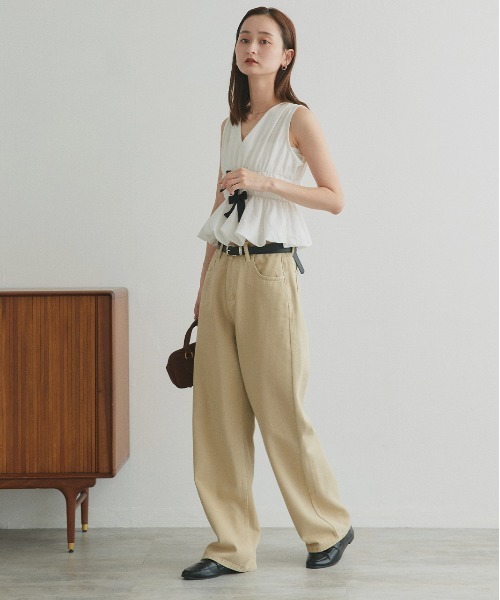 ad thie(アドティエ)の「ツイル ストレートパンツ(チノパンツ・レディース・ベージュ/ダークブラウン・MEDIUM/LARGE)」の19枚目の写真