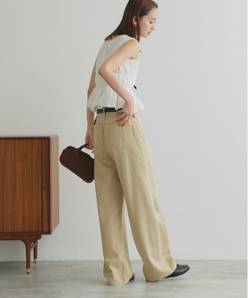 ad thie(アドティエ)の「ツイル ストレートパンツ(チノパンツ・レディース・ベージュ/ダークブラウン・MEDIUM/LARGE)」の18枚目の写真