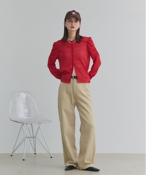 ad thie(アドティエ)の「ツイル ストレートパンツ(チノパンツ・レディース・ベージュ/ダークブラウン・MEDIUM/LARGE)」の12枚目の写真