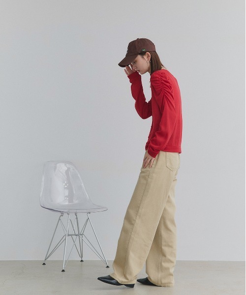 ad thie(アドティエ)の「ツイル ストレートパンツ(チノパンツ・レディース・ベージュ/ダークブラウン・MEDIUM/LARGE)」の11枚目の写真