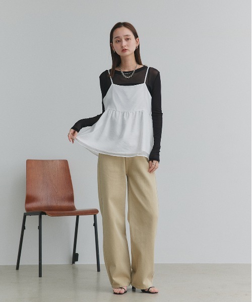 ad thie(アドティエ)の「ツイル ストレートパンツ(チノパンツ・レディース・ベージュ/ダークブラウン・MEDIUM/LARGE)」の10枚目の写真