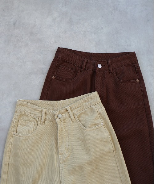 ad thie(アドティエ)の「ツイル ストレートパンツ(チノパンツ・レディース・ベージュ/ダークブラウン・MEDIUM/LARGE)」の8枚目の写真