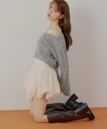 Chico(チコ)の裾バルーンレースミニスカート(スカート)