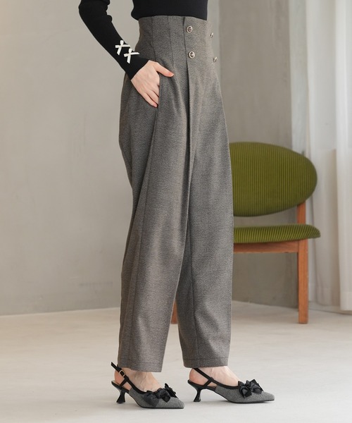 ASTORIA ODIER（アストリアオディール）の「クリアボタンチェックワイドパンツ（その他パンツ・レディース・ブラウン/ブラック・MEDIUM/SMALL/LARGE）」の18枚目の写真