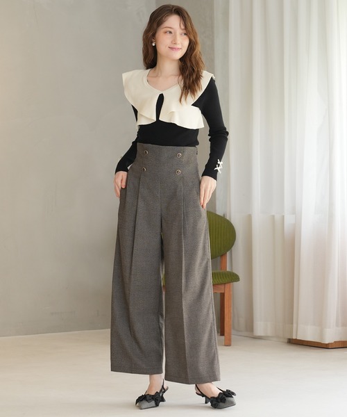 ASTORIA ODIER（アストリアオディール）の「クリアボタンチェックワイドパンツ（その他パンツ・レディース・ブラウン/ブラック・MEDIUM/SMALL/LARGE）」の19枚目の写真