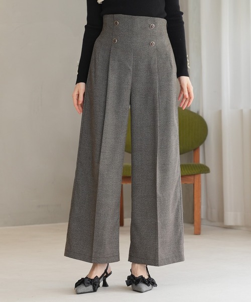 ASTORIA ODIER（アストリアオディール）の「クリアボタンチェックワイドパンツ（その他パンツ・レディース・ブラウン/ブラック・MEDIUM/SMALL/LARGE）」の16枚目の写真