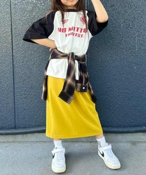 MPS（エムピーエス）の「【MPS】カットジョーゼットＩラインスカート（親子でお揃い）ウエストゴム / ストレッチ（スカート・キッズ・イエロー/ダークグレー/ブラック/ライトベージュ・120/130/140/110）」の17枚目の写真