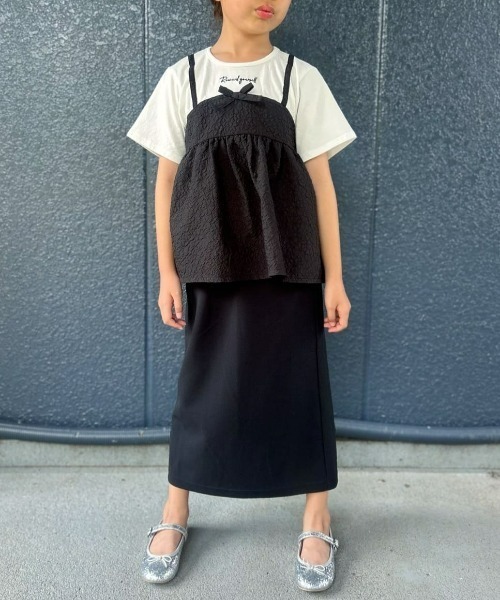 MPS（エムピーエス）の「【MPS】カットジョーゼットＩラインスカート（親子でお揃い）ウエストゴム / ストレッチ（スカート・キッズ・イエロー/ダークグレー/ブラック/ライトベージュ・120/130/140/110）」の11枚目の写真