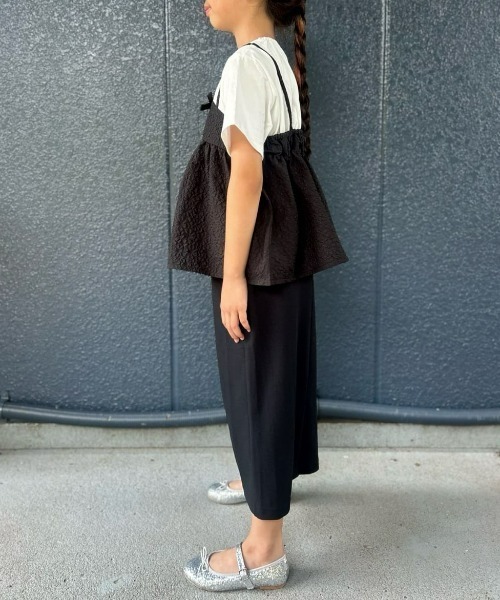 MPS（エムピーエス）の「【MPS】カットジョーゼットＩラインスカート（親子でお揃い）ウエストゴム / ストレッチ（スカート・キッズ・イエロー/ダークグレー/ブラック/ライトベージュ・120/130/140/110）」の12枚目の写真