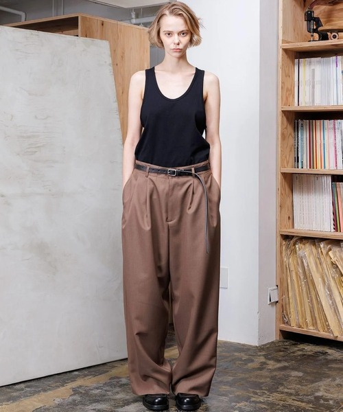 VOAAOV（ヴォアーブ）の「【VOAAOV】 ROUTINE Tapered Pants（スラックス・メンズ・キャメル/ブラック/グレイッシュベージュ/チャコールグレー・0/1/2）」の8枚目の写真