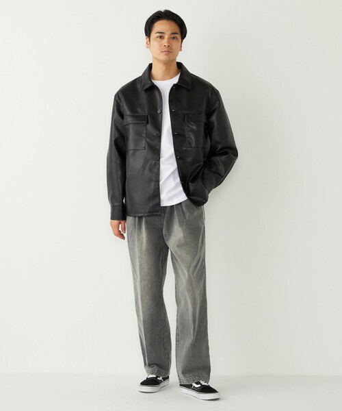 SHIPS Colors(シップス カラーズ)の「SHIPS Colors:合成皮革 CPO シャツジャケット◇(ブルゾン・メンズ・ブラック・MEDIUM/LARGE/X-LARGE)」の19枚目の写真