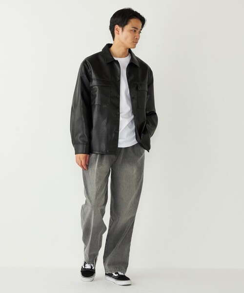 SHIPS Colors(シップス カラーズ)の「SHIPS Colors:合成皮革 CPO シャツジャケット◇(ブルゾン・メンズ・ブラック・MEDIUM/LARGE/X-LARGE)」の20枚目の写真
