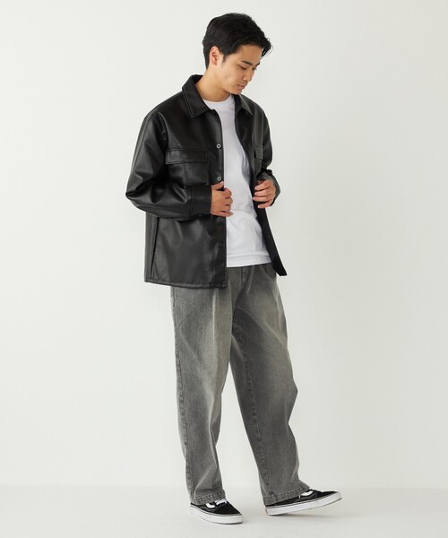 SHIPS Colors(シップス カラーズ)の「SHIPS Colors:合成皮革 CPO シャツジャケット◇(ブルゾン・メンズ・ブラック・MEDIUM/LARGE/X-LARGE)」の21枚目の写真