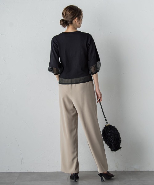 Droite lautreamont（ドロワットロートレアモン）の「シアー切替えニット≪手洗い可能≫（ニット/セーター・レディース・ブラック/イエロー/ブラウン/オフホワイト・M）」の12枚目の写真