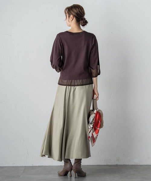 Droite lautreamont（ドロワットロートレアモン）の「シアー切替えニット≪手洗い可能≫（ニット/セーター・レディース・ブラック/イエロー/ブラウン/オフホワイト・M）」の18枚目の写真