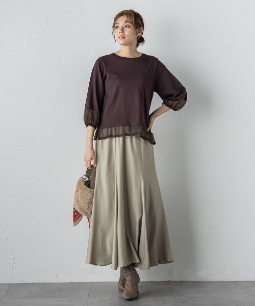 Droite lautreamont（ドロワットロートレアモン）の「シアー切替えニット≪手洗い可能≫（ニット/セーター・レディース・ブラック/イエロー/ブラウン/オフホワイト・M）」の17枚目の写真