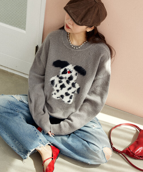 PUBLUX/パブリュクス mojojojo シャギー アート ニット 限定展開