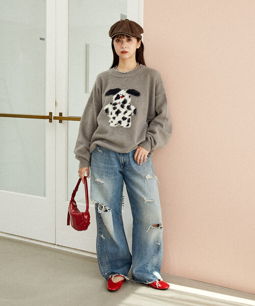 セール】PUBLUX/パブリュクス mojojojo シャギー アート ニット 限定