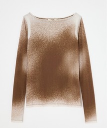 THROW by SLY | THROW FADE VELOURS B/N TOPS フェード ベロア ボートネック トップス 秋服 冬服(Tシャツ/カットソー)