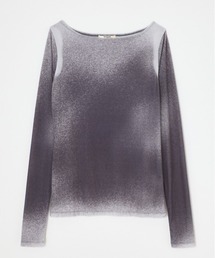 THROW by SLY（スローバイスライ）の「THROW FADE VELOURS B/N TOPS フェード ベロア ボートネック トップス 秋服 冬服（Tシャツ/カットソー）」