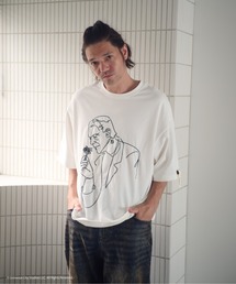 ADAMPATEK ストライプTシャツ グレー ADAMPATEK ストライプTシャツ グレー トップス