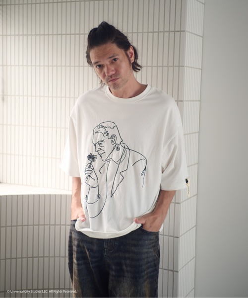 ADAM PATEK（アダムパテック）の「ADAMPATEK/Frankenstein flower stitch T/フランケンシュタイン刺繍Tシャツ（Tシャツ/カットソー・メンズ・ホワイト/ブラック・1/2）」の2枚目の写真