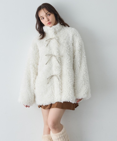 セール】リボン取り外しスタンドボアブルゾン（ブルゾン）｜INGNI