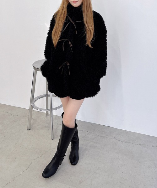 INGNI（イング）の「リボン取り外しスタンドボアブルゾン（ブルゾン・レディース・アイボリー/ブラック/ベージュ・M）」の13枚目の写真