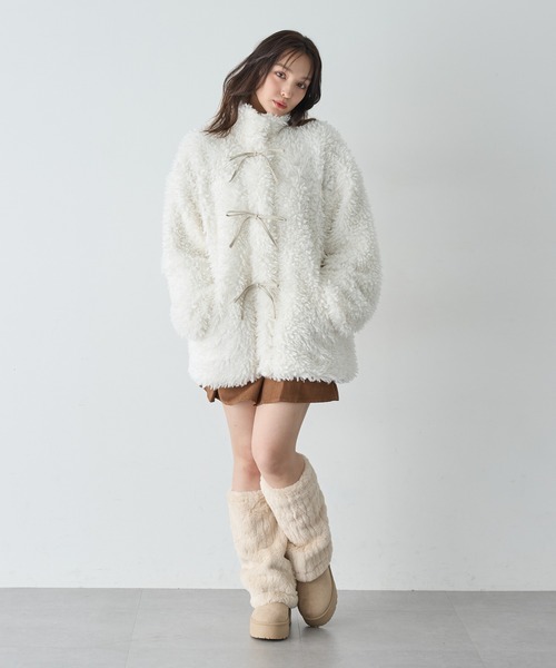 セール】リボン取り外しスタンドボアブルゾン（ブルゾン）｜INGNI