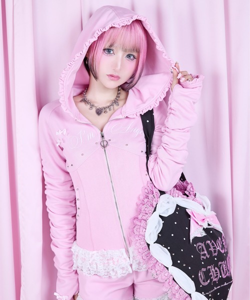 アバンチュウム I'm Angel frill zip foodie パーカー I'm Angel frill zip foodie（パーカー）｜AVENCHUMU（アバンチュウム