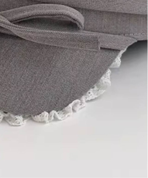 LA POMME petit(ラポミ・プチ)の「Ribbon Lace Frill Beret(ハンチング/ベレー帽・レディース・ブラック/グレー・FREE)」の6枚目の写真
