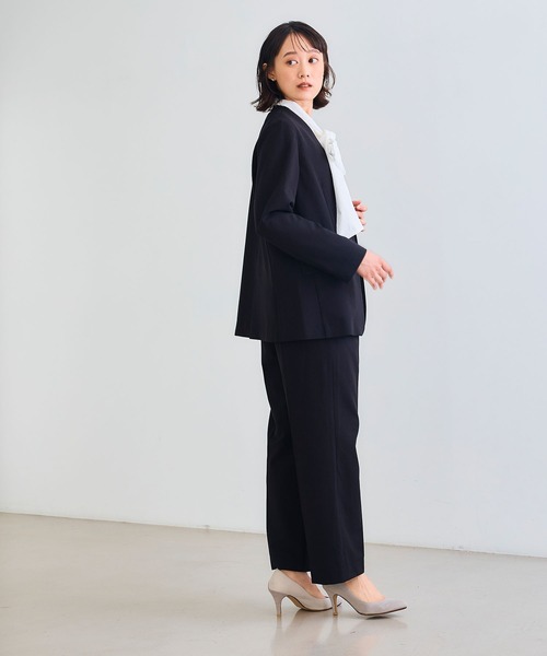 CROSS FUNCTION（クロスファンクション）の「《シワになりにくい》セットアップ対応  サマ美え リラックスノーカラージャケット【CROSS FUNCTION/クロスファンクション】（ノーカラージャケット・レディース・チャコールグレー/ブラック/ベージュ/モカ・LL/M/L）」の17枚目の写真