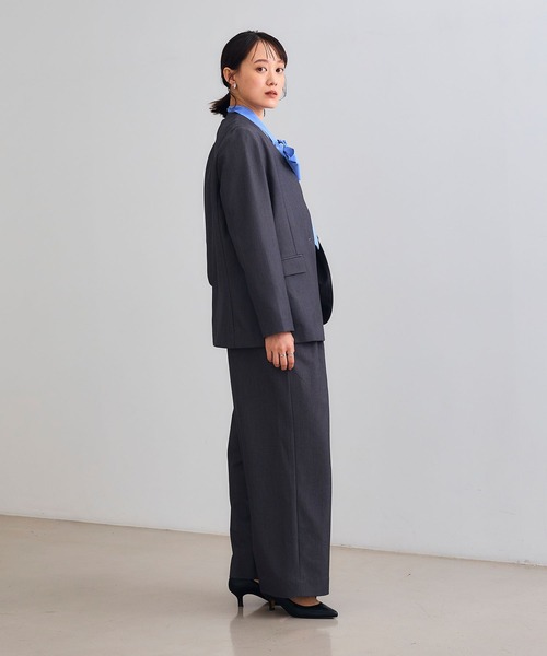 CROSS FUNCTION（クロスファンクション）の「《シワになりにくい》セットアップ対応  サマ美え リラックスノーカラージャケット【CROSS FUNCTION/クロスファンクション】（ノーカラージャケット・レディース・チャコールグレー/ブラック/ベージュ/モカ・LL/M/L）」の8枚目の写真