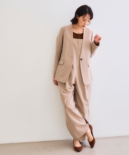 CROSS FUNCTION（クロスファンクション）の「《シワになりにくい》セットアップ対応  サマ美え リラックスノーカラージャケット【CROSS FUNCTION/クロスファンクション】（ノーカラージャケット・レディース・チャコールグレー/ブラック/ベージュ/モカ・LL/M/L）」の22枚目の写真