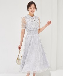 サイドリボン付きツイードドッキングミニワンピース（ワンピース