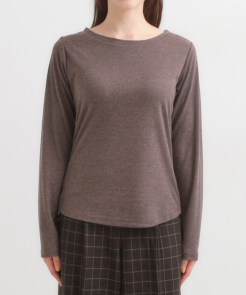 Cutie Blonde(キューティーブロンド)の「【洗濯機可/S-LL】毎日コーデに シアーテレコロンT(Tシャツ/カットソー・レディース・ワインレッド/ブラック/オフホワイト/ダークブラウン・02/01/04/03)」の21枚目の写真
