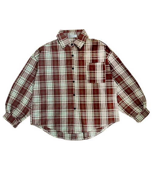 VIBGYOR(ヴィブジョー)の「オーバーサイズチェックシャツ/韓国 AWトレンド(CZ)(シャツ/ブラウス・レディース・ブルー/レッド/ブラウン/ベージュ・MEDIUM/LARGE)」の21枚目の写真