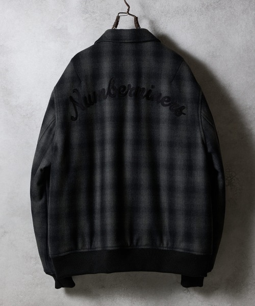 NUMBER (N)INE（ナンバーナイン）の「WOOL MELTON OMBRE PRAID INSIDE QUILTING RIB JACKET / ウール メルトン オンブレー チェック キルティング裏地 リブ ジャケット（ブルゾン・メンズ・チャコール/グレー・2/3/4）」の14枚目の写真
