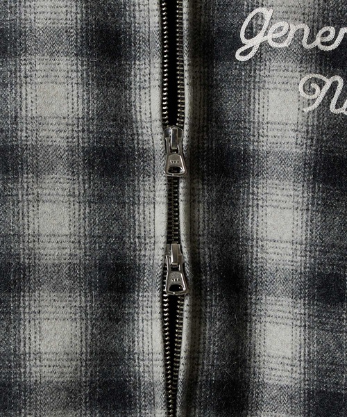 NUMBER (N)INE（ナンバーナイン）の「WOOL MELTON OMBRE PRAID INSIDE QUILTING RIB JACKET / ウール メルトン オンブレー チェック キルティング裏地 リブ ジャケット（ブルゾン・メンズ・チャコール/グレー・2/3/4）」の9枚目の写真