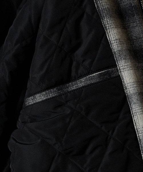 NUMBER (N)INE（ナンバーナイン）の「WOOL MELTON OMBRE PRAID INSIDE QUILTING RIB JACKET / ウール メルトン オンブレー チェック キルティング裏地 リブ ジャケット（ブルゾン・メンズ・チャコール/グレー・2/3/4）」の11枚目の写真