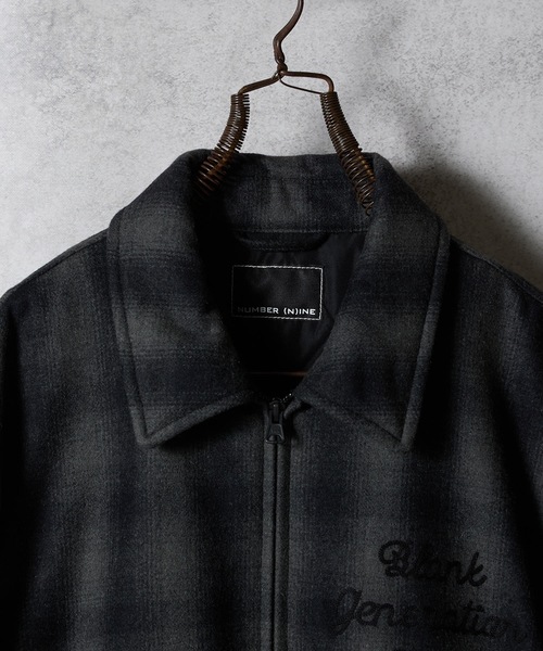 NUMBER (N)INE（ナンバーナイン）の「WOOL MELTON OMBRE PRAID INSIDE QUILTING RIB JACKET / ウール メルトン オンブレー チェック キルティング裏地 リブ ジャケット（ブルゾン・メンズ・チャコール/グレー・2/3/4）」の15枚目の写真