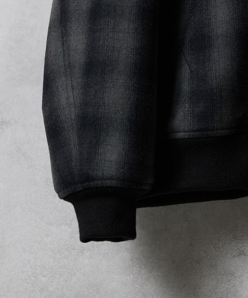 NUMBER (N)INE（ナンバーナイン）の「WOOL MELTON OMBRE PRAID INSIDE QUILTING RIB JACKET / ウール メルトン オンブレー チェック キルティング裏地 リブ ジャケット（ブルゾン・メンズ・チャコール/グレー・2/3/4）」の17枚目の写真