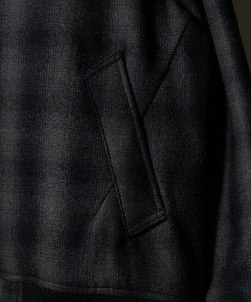 NUMBER (N)INE（ナンバーナイン）の「WOOL MELTON OMBRE PRAID INSIDE QUILTING RIB JACKET / ウール メルトン オンブレー チェック キルティング裏地 リブ ジャケット（ブルゾン・メンズ・チャコール/グレー・2/3/4）」の18枚目の写真
